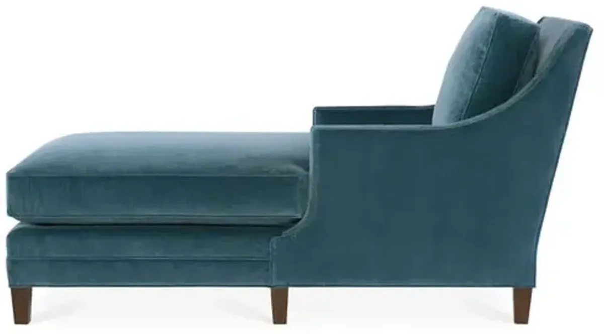 Salon Chaise - Ocean Blue Velvet - Joe Ruggiero - Blue - Comfortable, Sturdy, Stylish