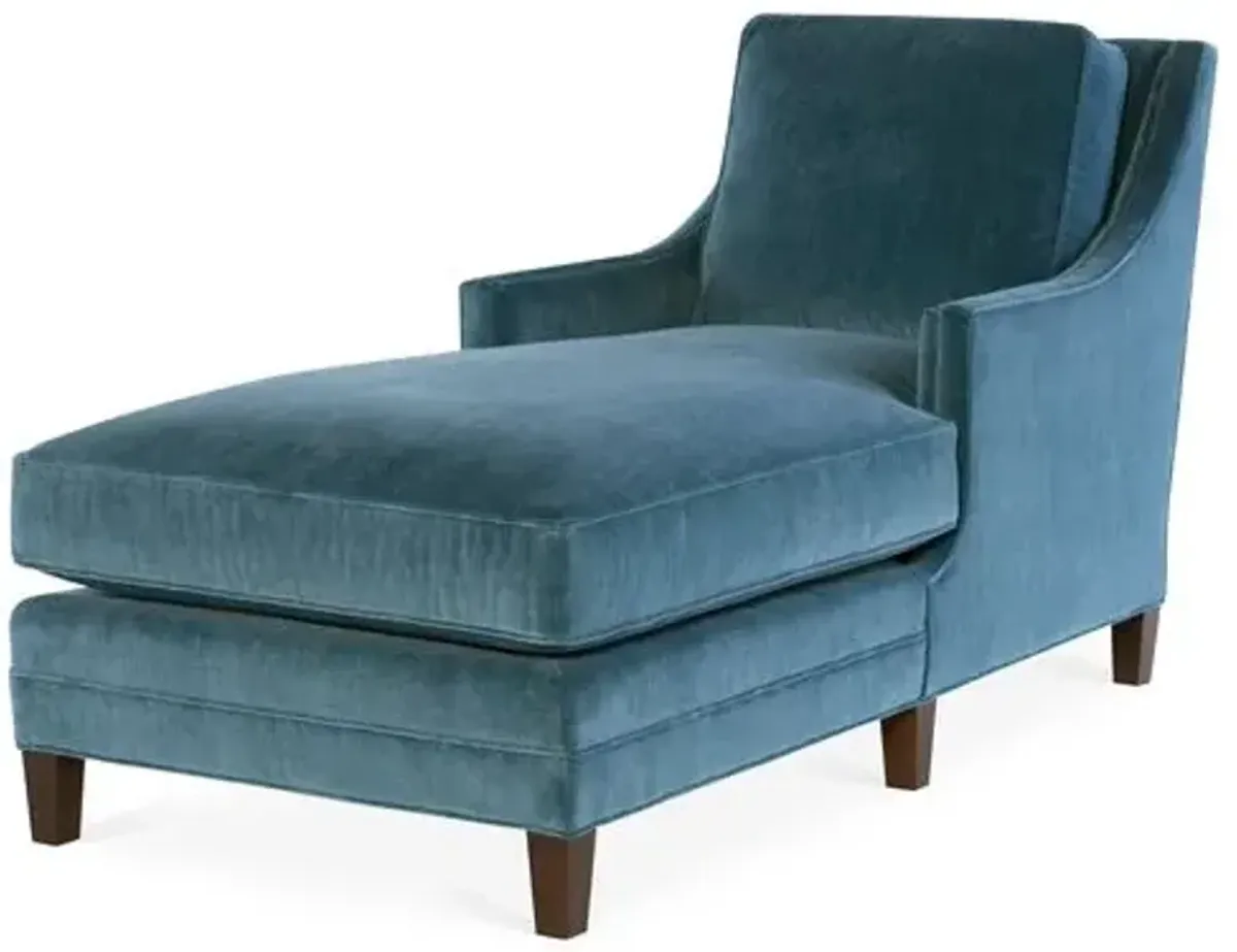 Salon Chaise - Ocean Blue Velvet - Joe Ruggiero - Blue - Comfortable, Sturdy, Stylish