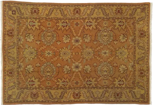 Chinese Soumak Rug - 6'3" x 9' - Esmaili Rugs & Antiques - Orange - Orange