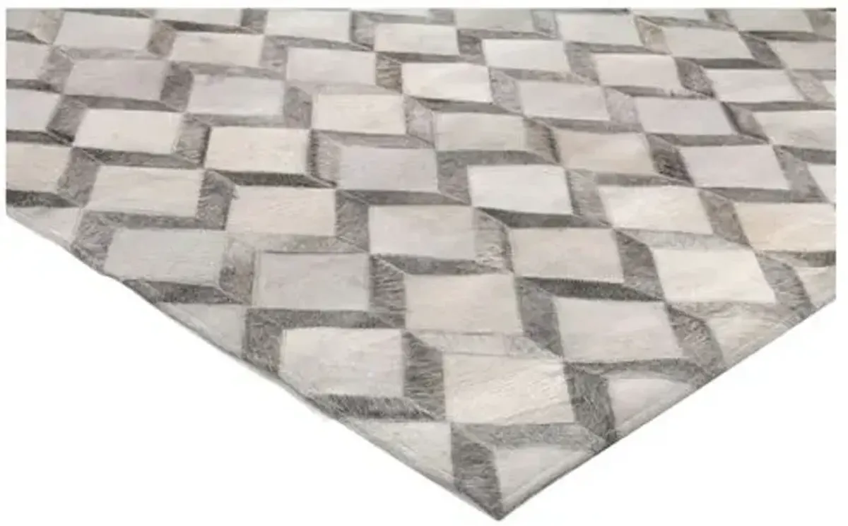 Diamond Cowhide Rug - Gray - Exquisite Rugs - Gray