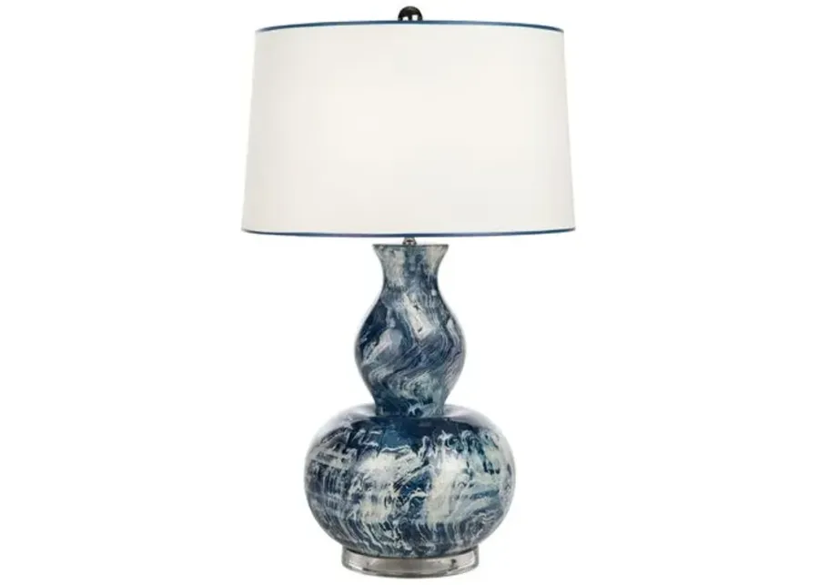 Cole Table Lamp - Blue/White - Bradburn Home