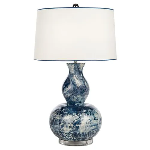 Cole Table Lamp - Blue/White - Bradburn Home