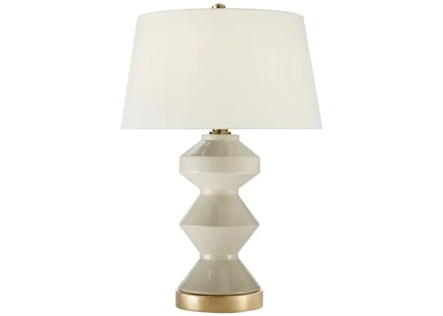 Visual Comfort - Weller Zig-Zag Table Lamp - Coconut Porcelain