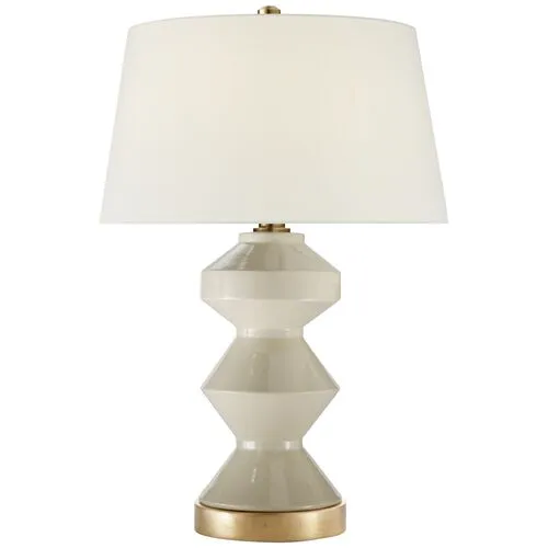 Visual Comfort - Weller Zig-Zag Table Lamp - Coconut Porcelain