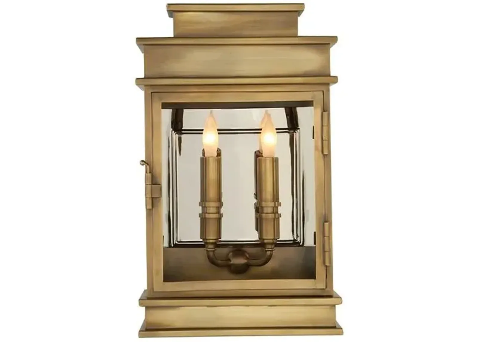 Visual Comfort - Two-Bulb Outdoor Linear Wall Lantern - I - Gold