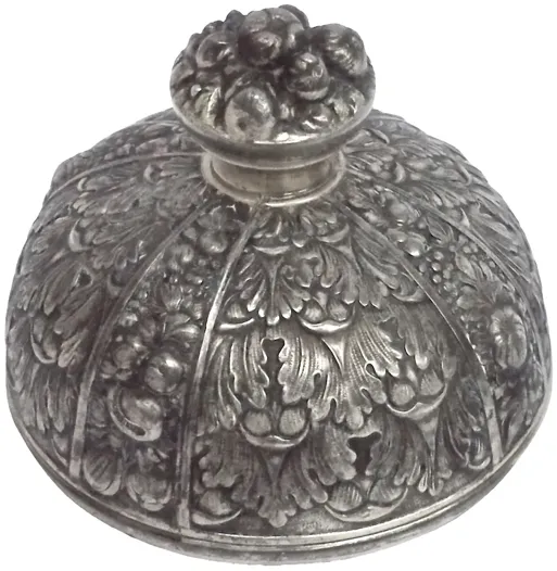 Silver Floral & Fruit Display Jar - Vermilion Designs - Gray