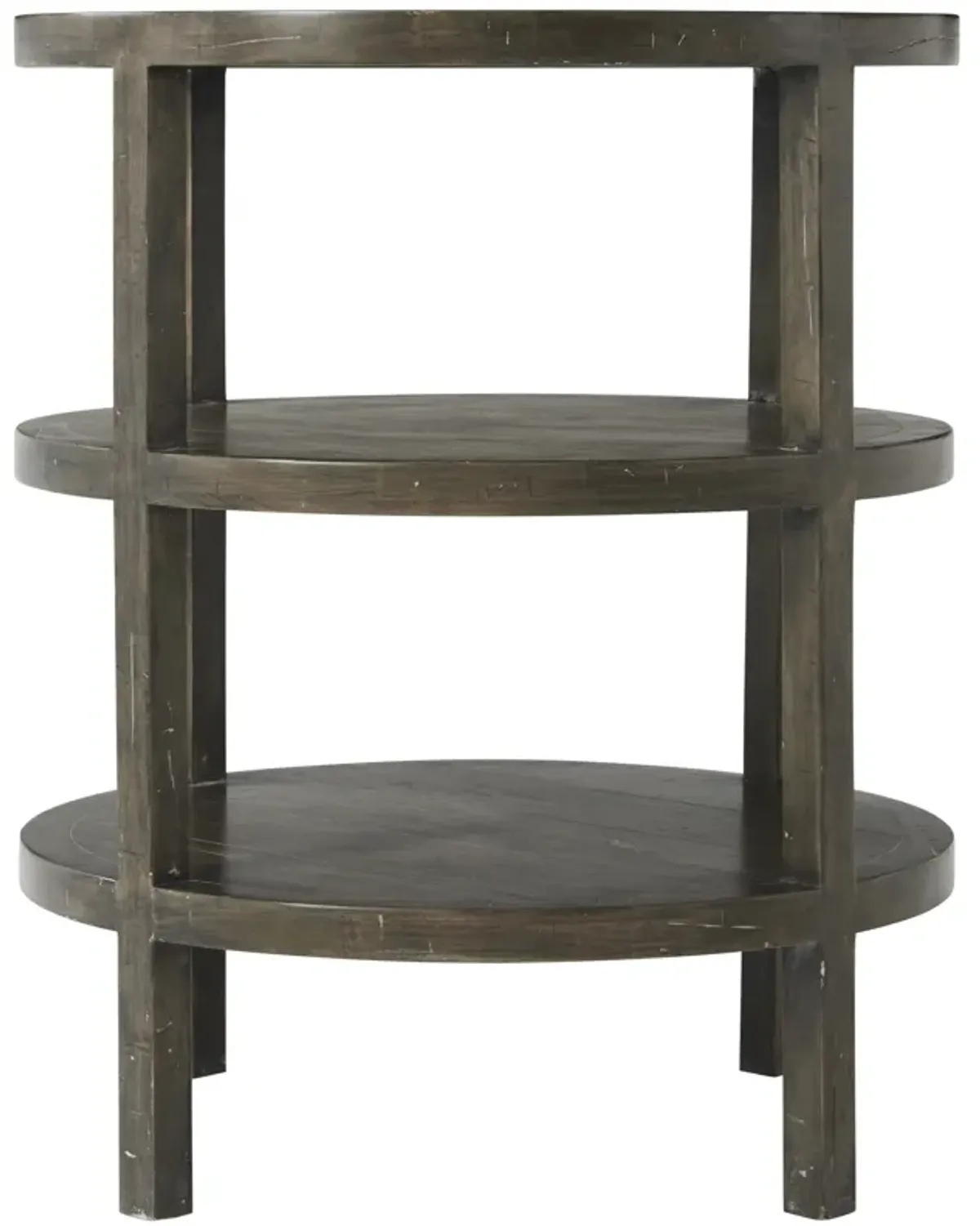 Hemway Round Side Table - Cocoa - Theodore Alexander - Handcrafted - Brown