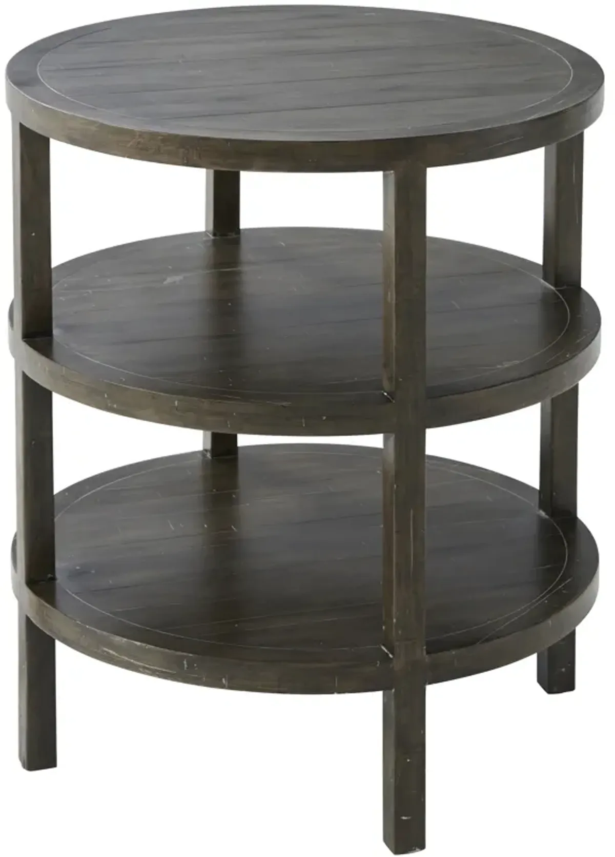 Hemway Round Side Table - Cocoa - Theodore Alexander - Handcrafted - Brown