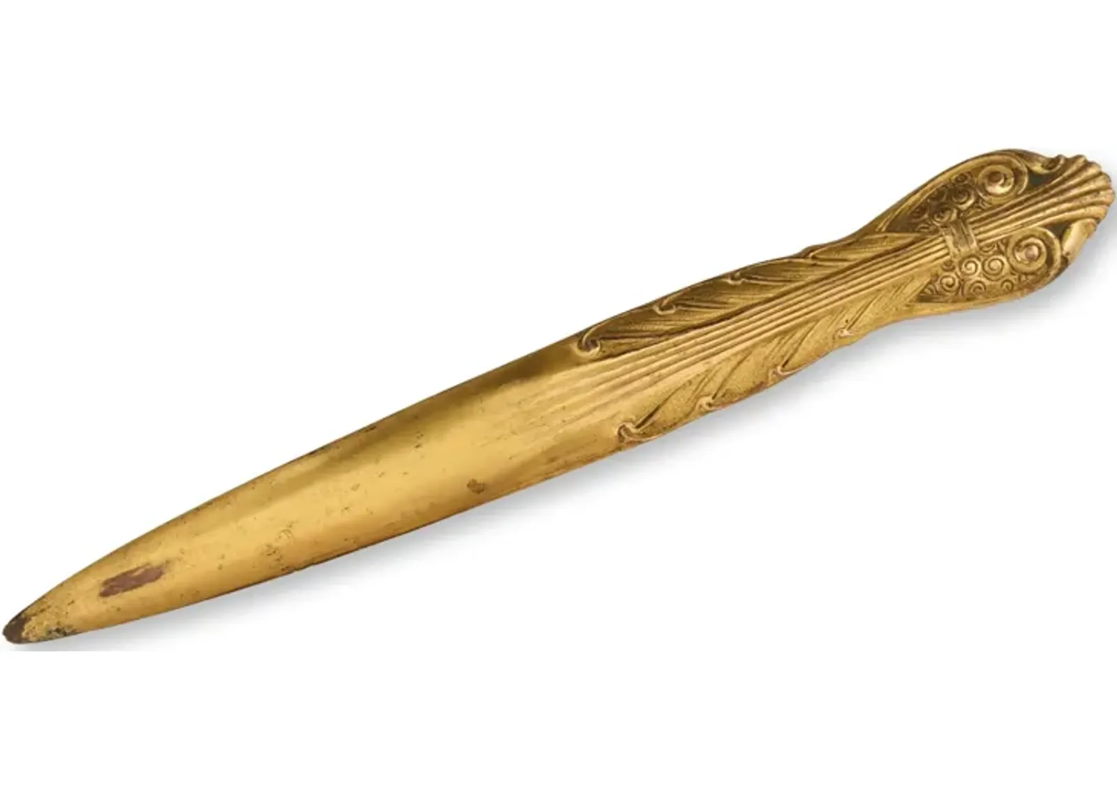 Antique French Gilt Bronze Letter Opener - White