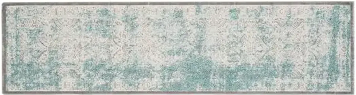 Manon Rug - Turquoise/Ivory - Blue - Blue