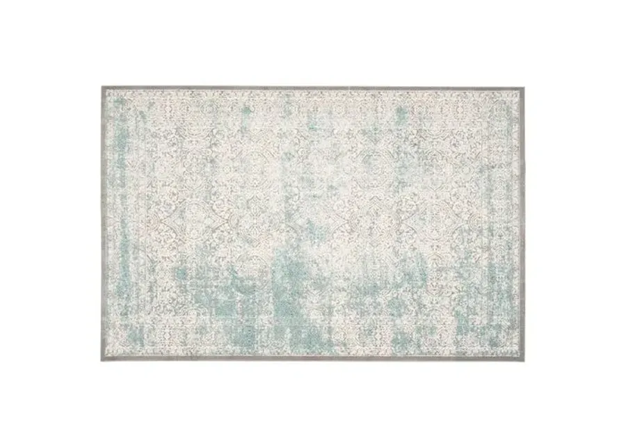 Manon Rug - Turquoise/Ivory - Blue - Blue