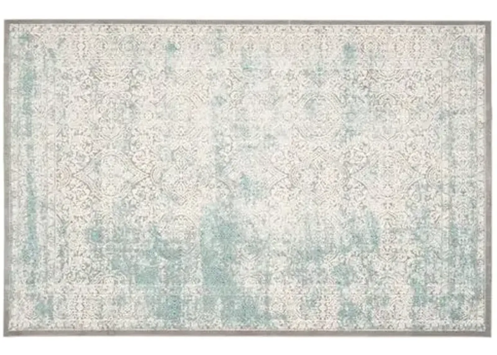 Manon Rug - Turquoise/Ivory - Blue - Blue