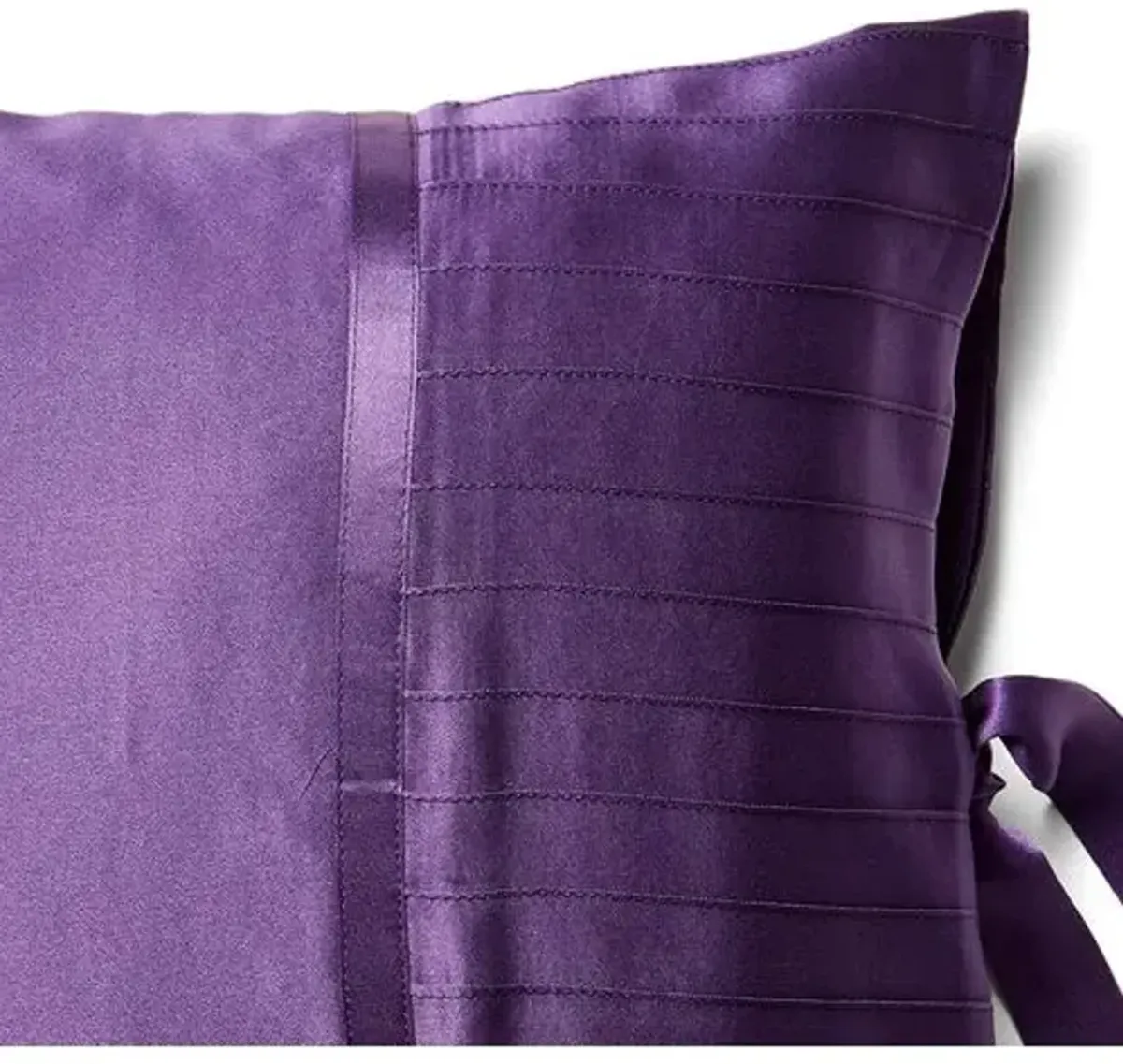 French Pleat Silk Boudoir Sham - Iris - Kumi Kookoon - Purple