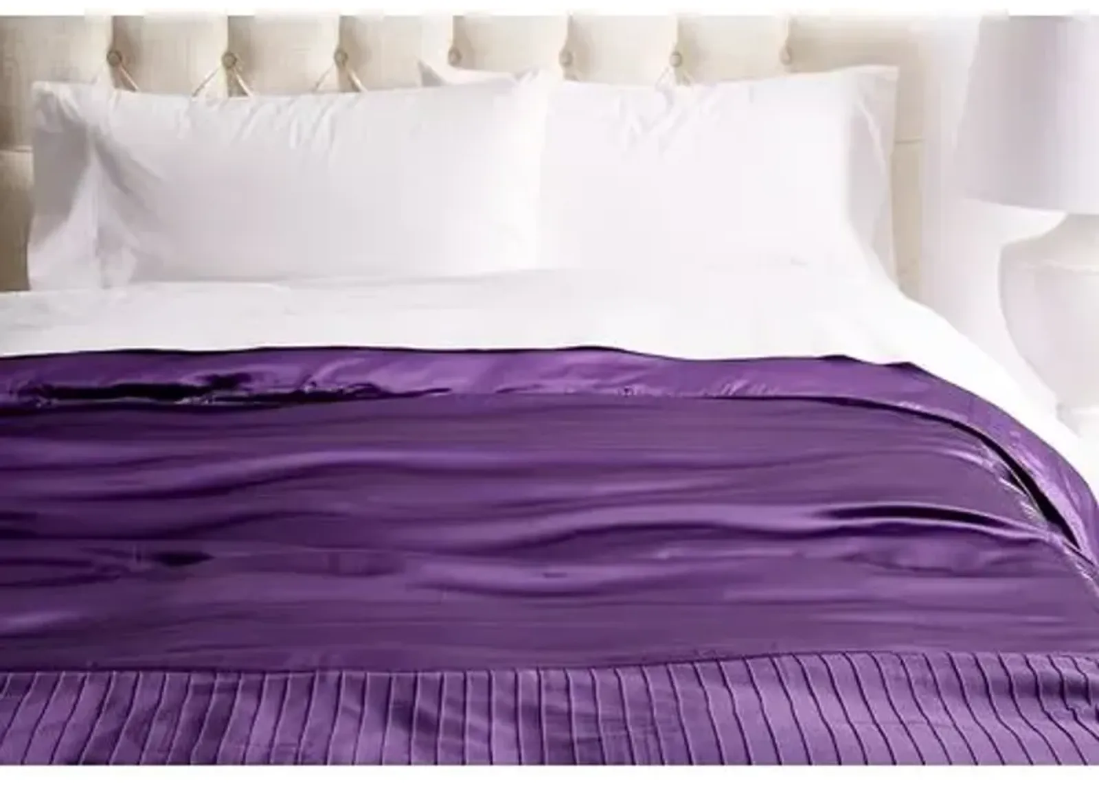 French Pleat Silk Duvet Cover - Iris - Kumi Kookoon - Purple