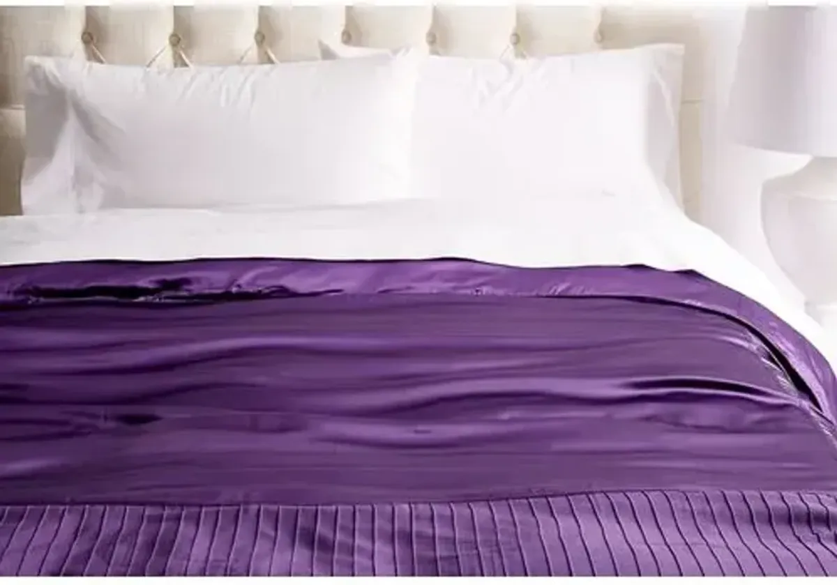 French Pleat Silk Duvet Cover - Iris - Kumi Kookoon - Purple