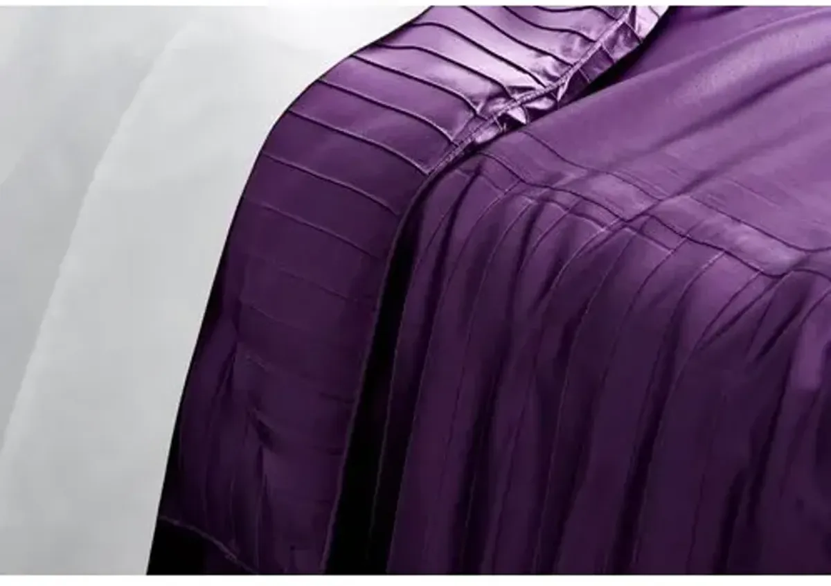 French Pleat Silk Throw - Iris - Kumi Kookoon - Purple