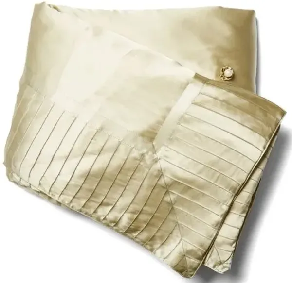 French Pleat Silk Throw - Kumi Kookoon - Green
