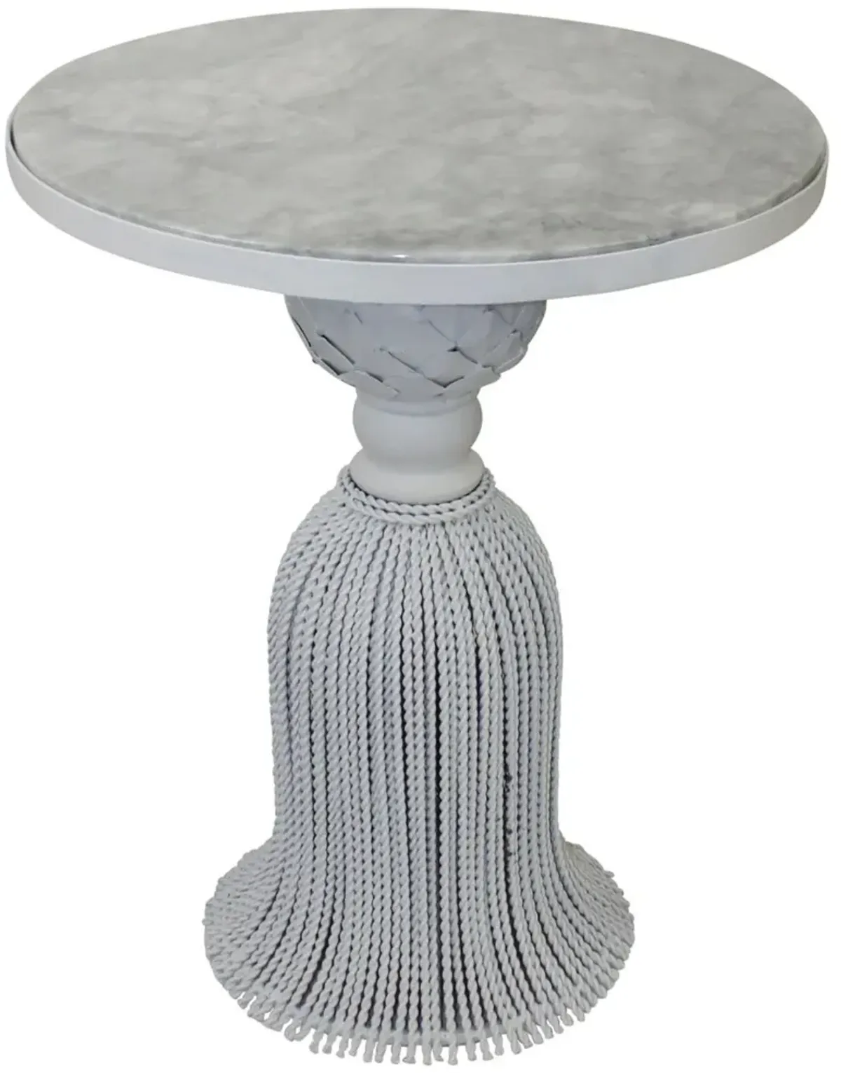 Cailey Marble Side Table, Antiqued White