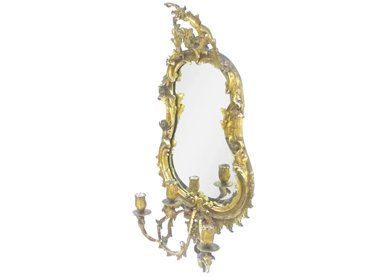 Antique French Gilt Acanthus Leaf Mirror - Vermilion Designs - Gold