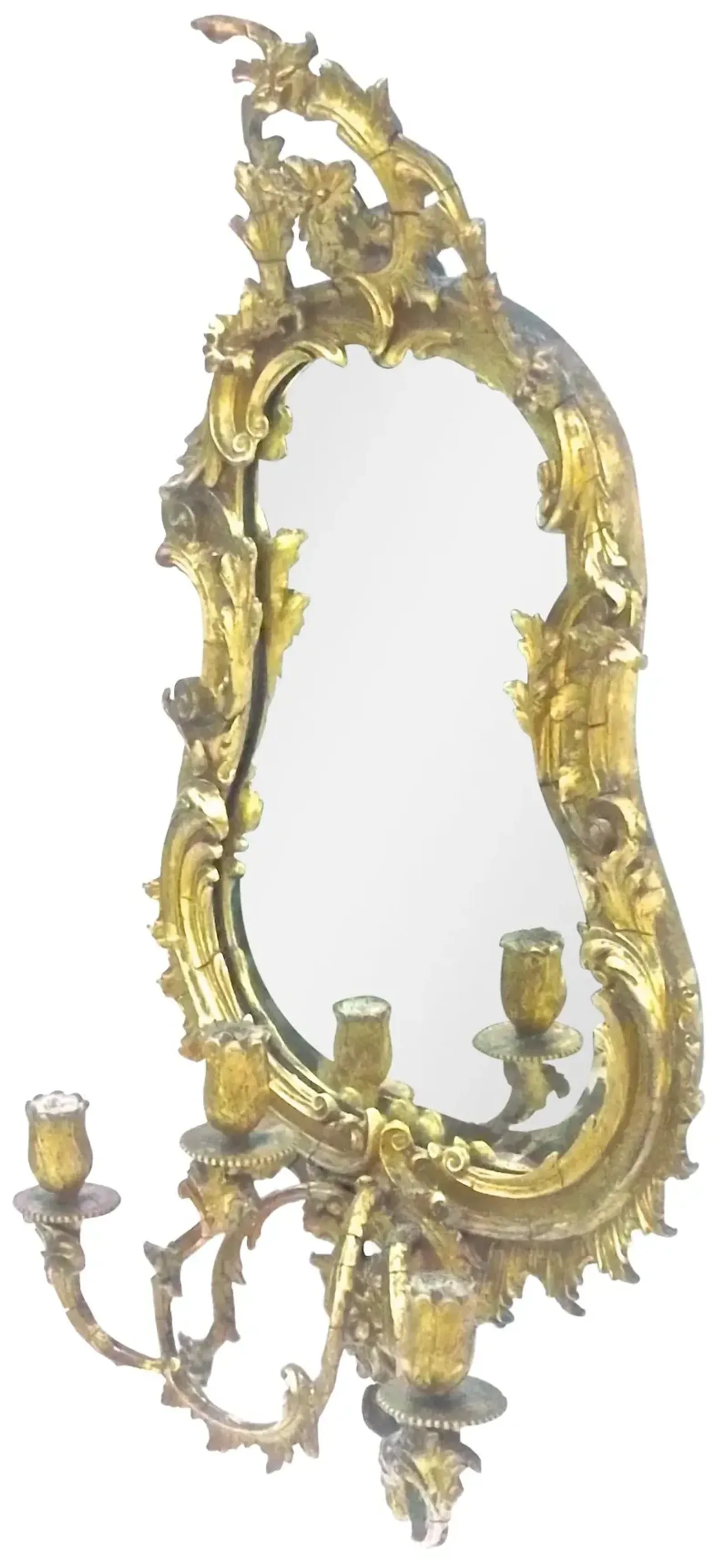 Antique French Gilt Acanthus Leaf Mirror - Vermilion Designs - Gold