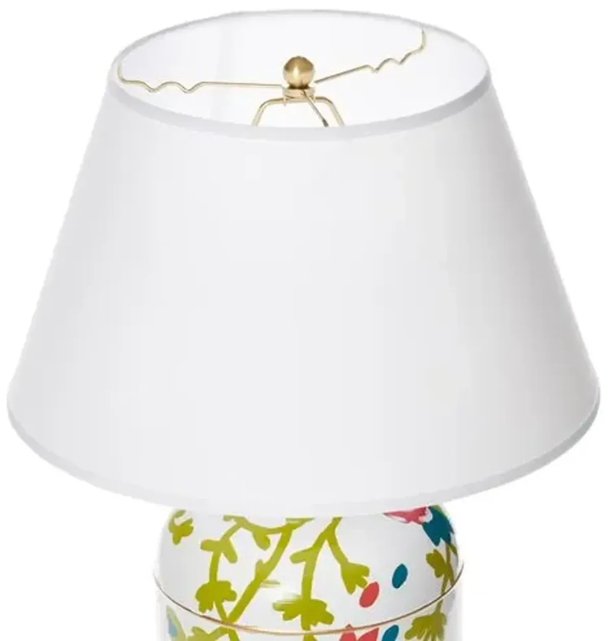 Chintz Tea Caddy Table Lamp - Pink/Green - Dana Gibson