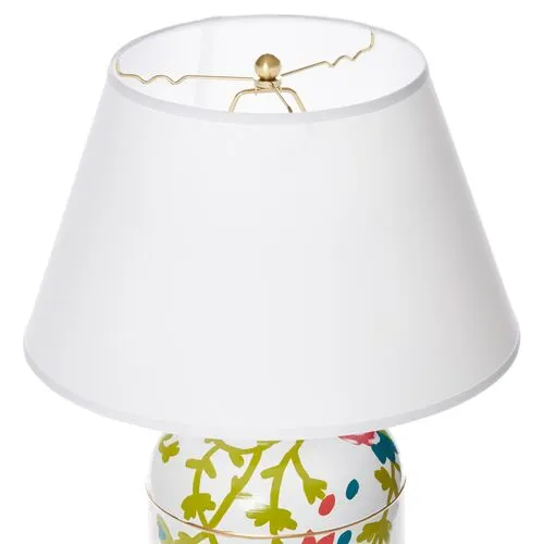 Chintz Tea Caddy Table Lamp - Pink/Green - Dana Gibson