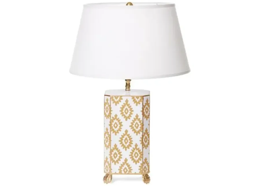 Block Table Lamp - Taupe - Dana Gibson