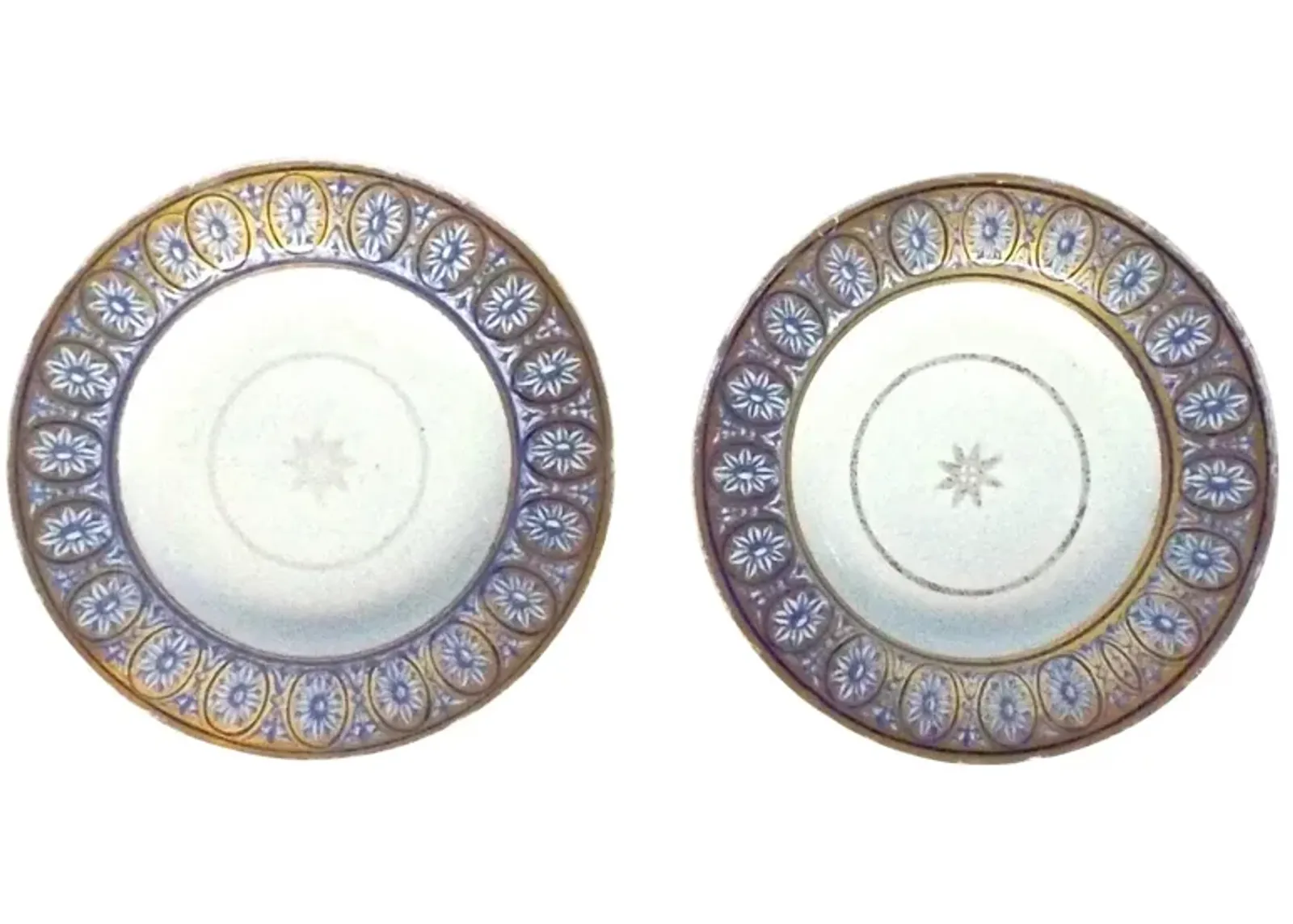 18th-C. Star & Medallion Bowls - Set of 2 - Vermilion Designs - Ivory