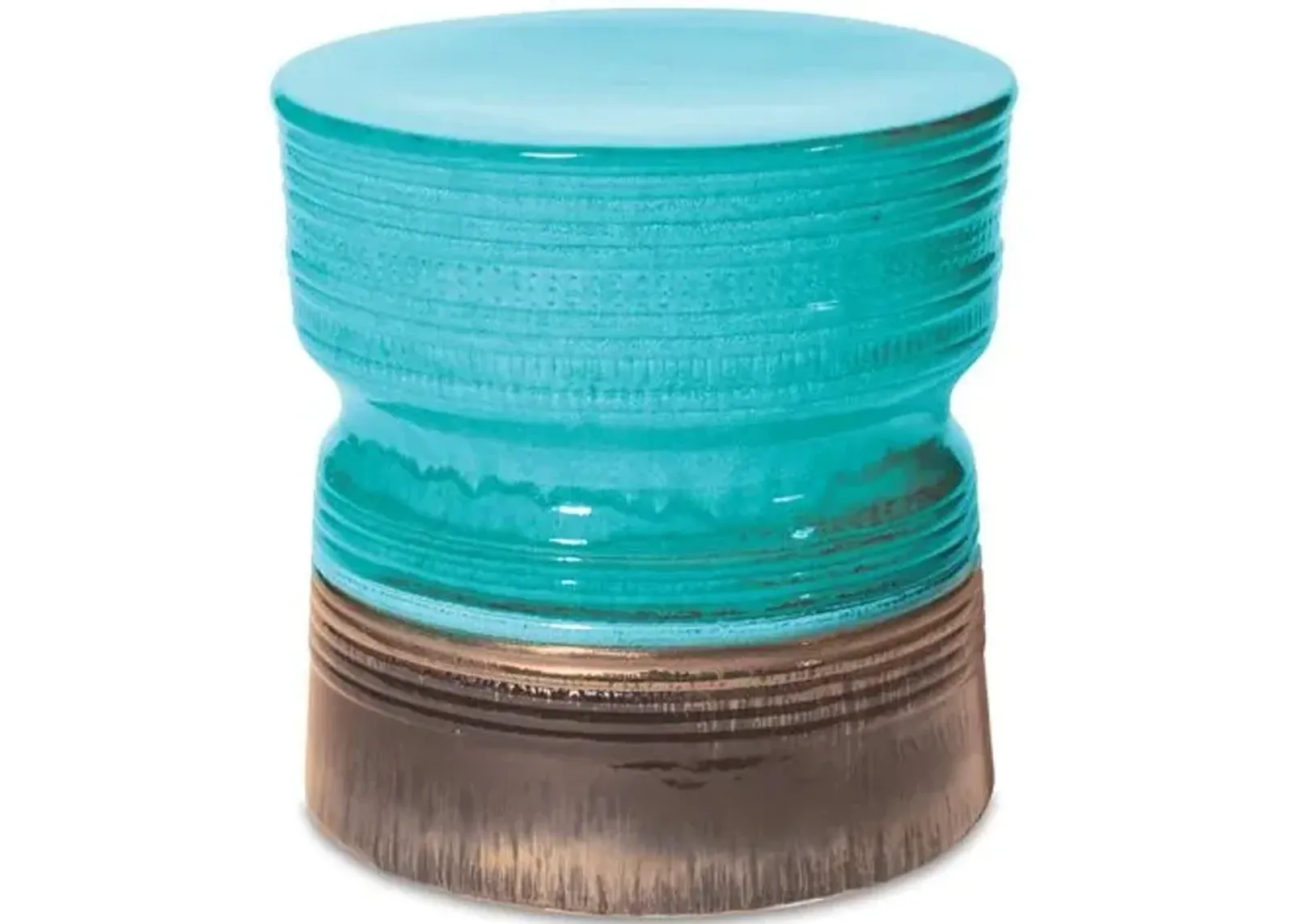 Zurich Ceramic Outdoor Stool - Aquamarine - Handcrafted - Blue