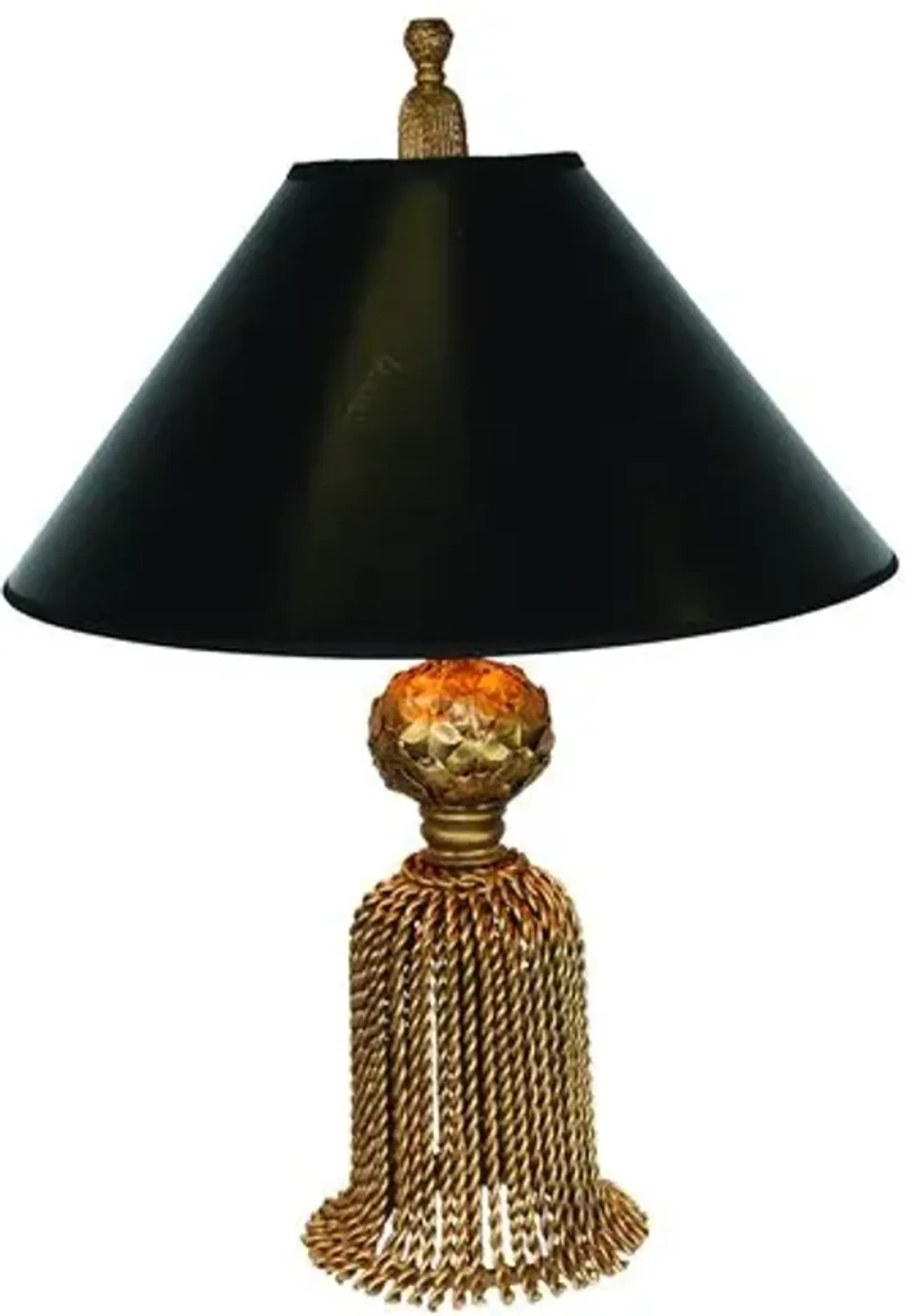 Small Tassel Table Lamp - Antiqued Gold