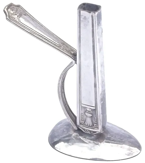 Antique Silver Edwardian Spoon Bud Vase - Vermilion Designs - Gray