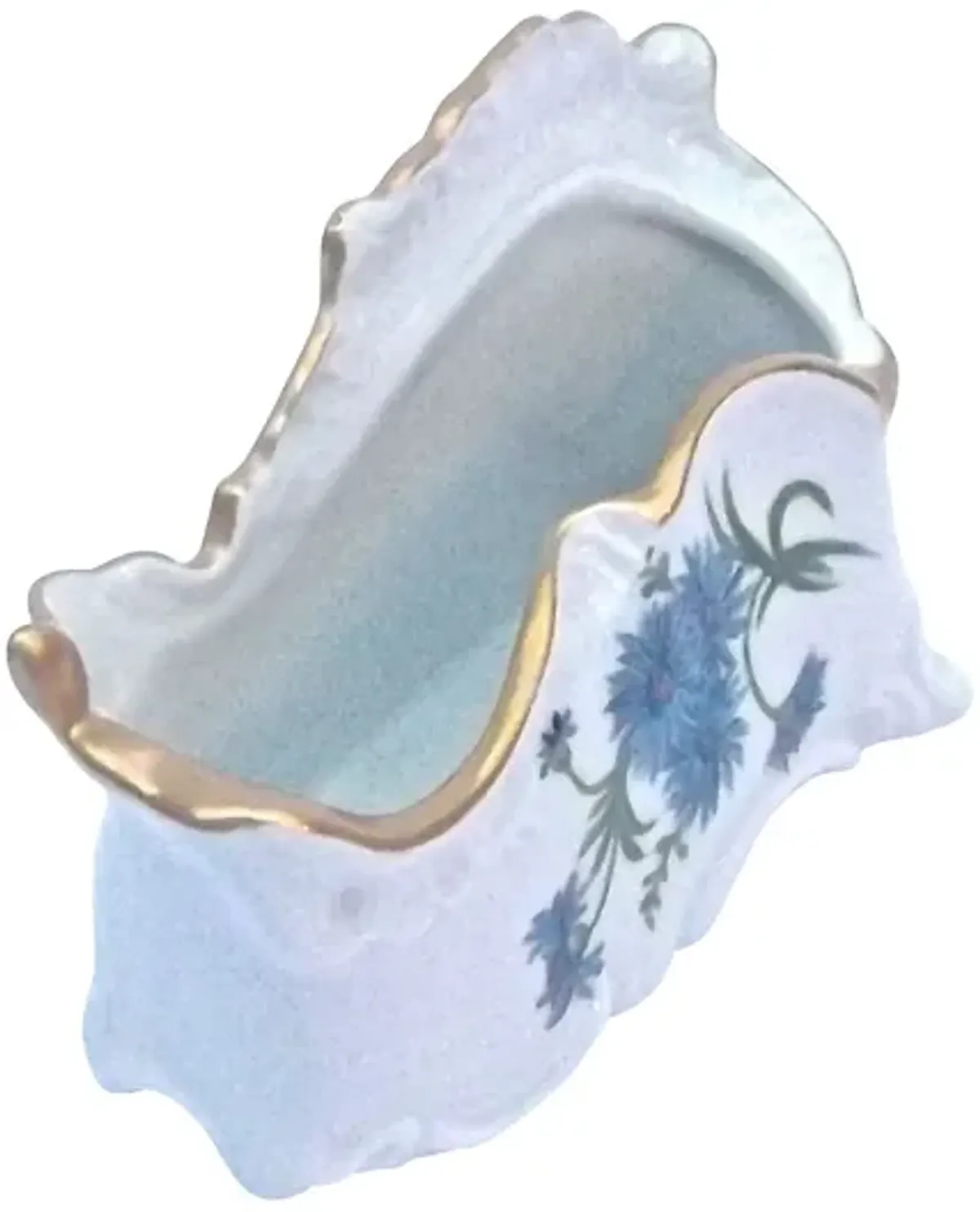 Signed Porcelain Cornflower Vase - Vermilion Designs - Blue