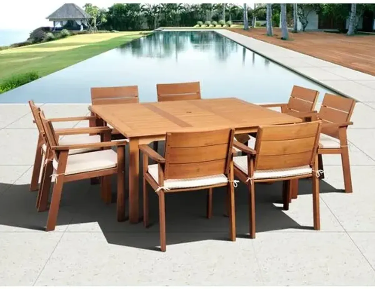 Nelson Eucalyptus 9Pc Outdoor Dining Set - White