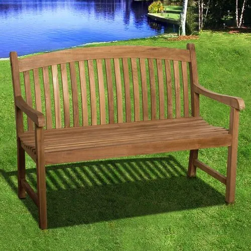 Tate Outdoor Teak Bench - Natural - Brown