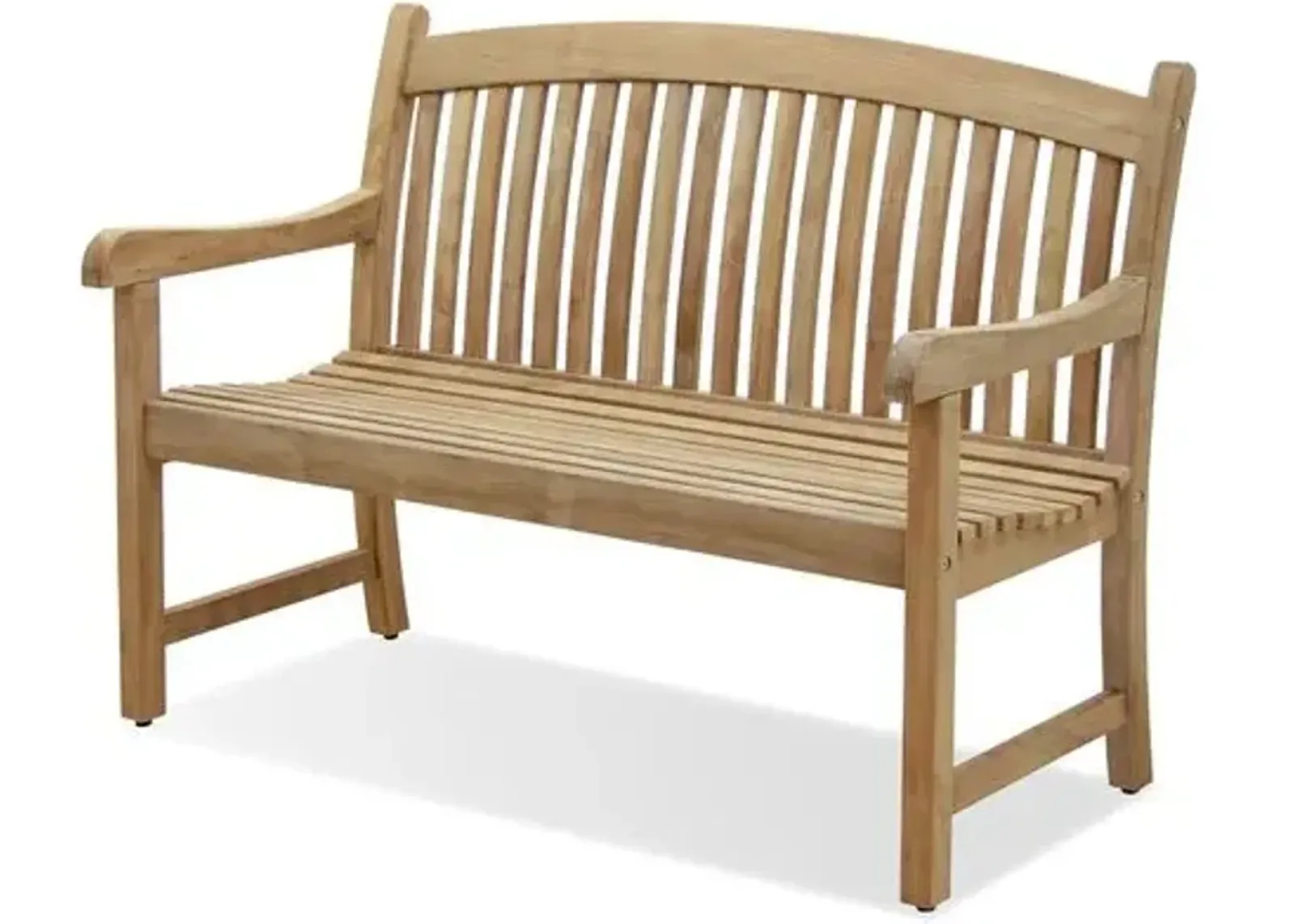 Tate Outdoor Teak Bench - Natural - Brown