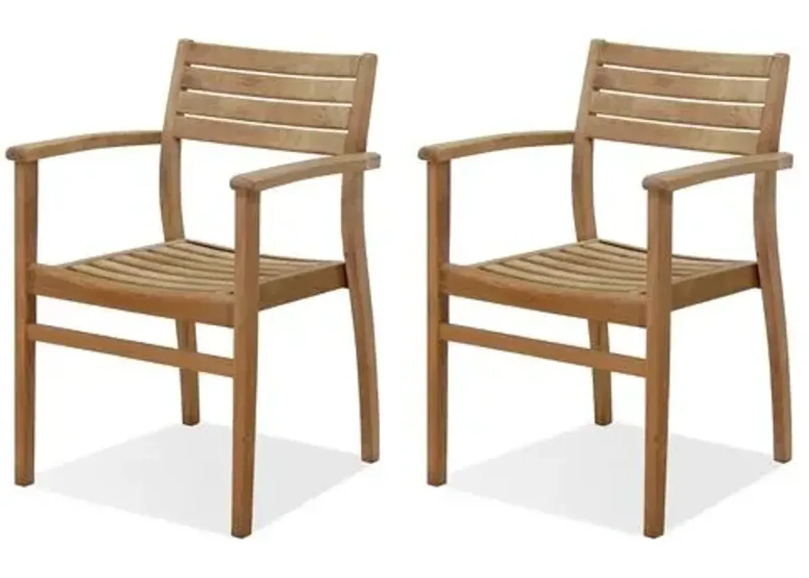 Set of 4 Coventry Teak Outdoor Stack Chairs - Brown