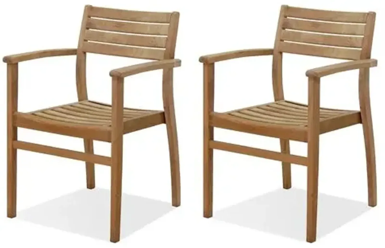 Set of 4 Coventry Teak Outdoor Stack Chairs - Brown