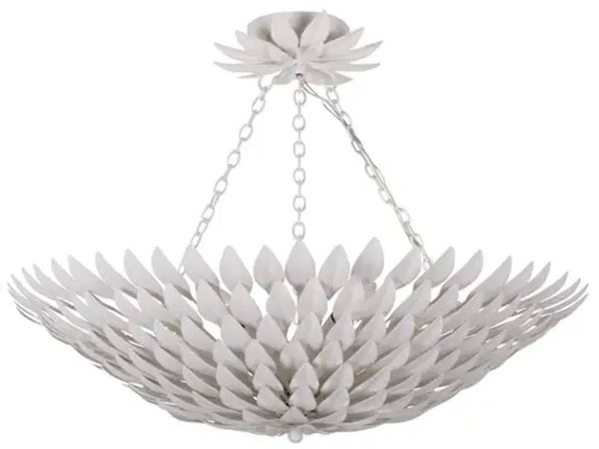 Broche 6-Light Pendant Chandelier - White - Crystorama