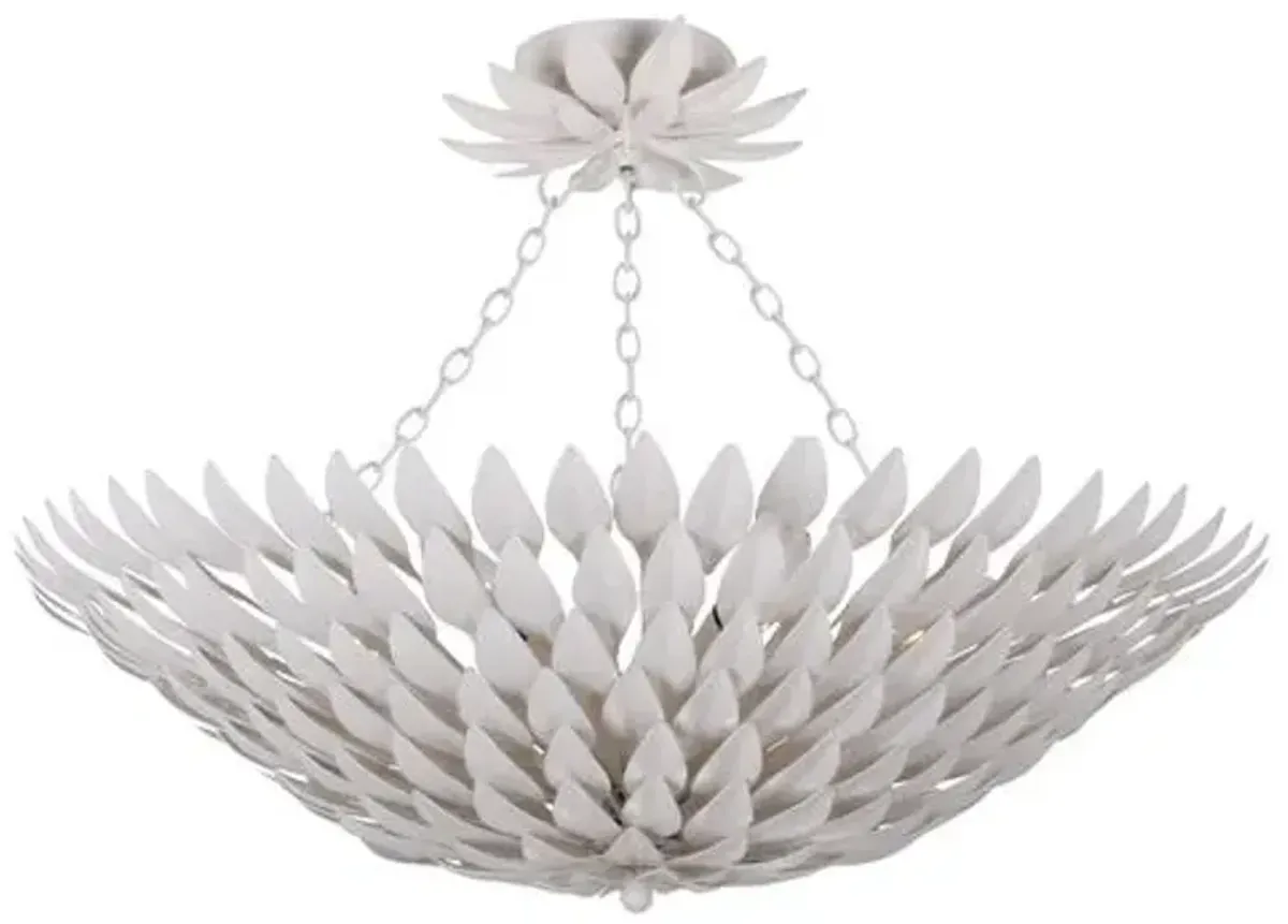 Broche 6-Light Pendant Chandelier - White - Crystorama