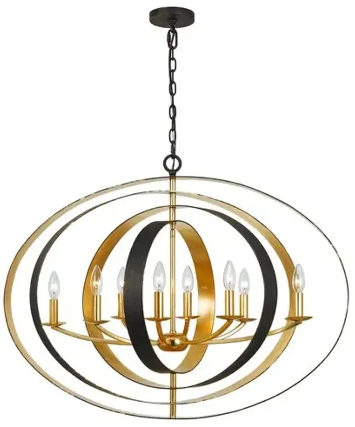 Luna 8-Light Oval Chandelier - Bronze - Crystorama - Gold