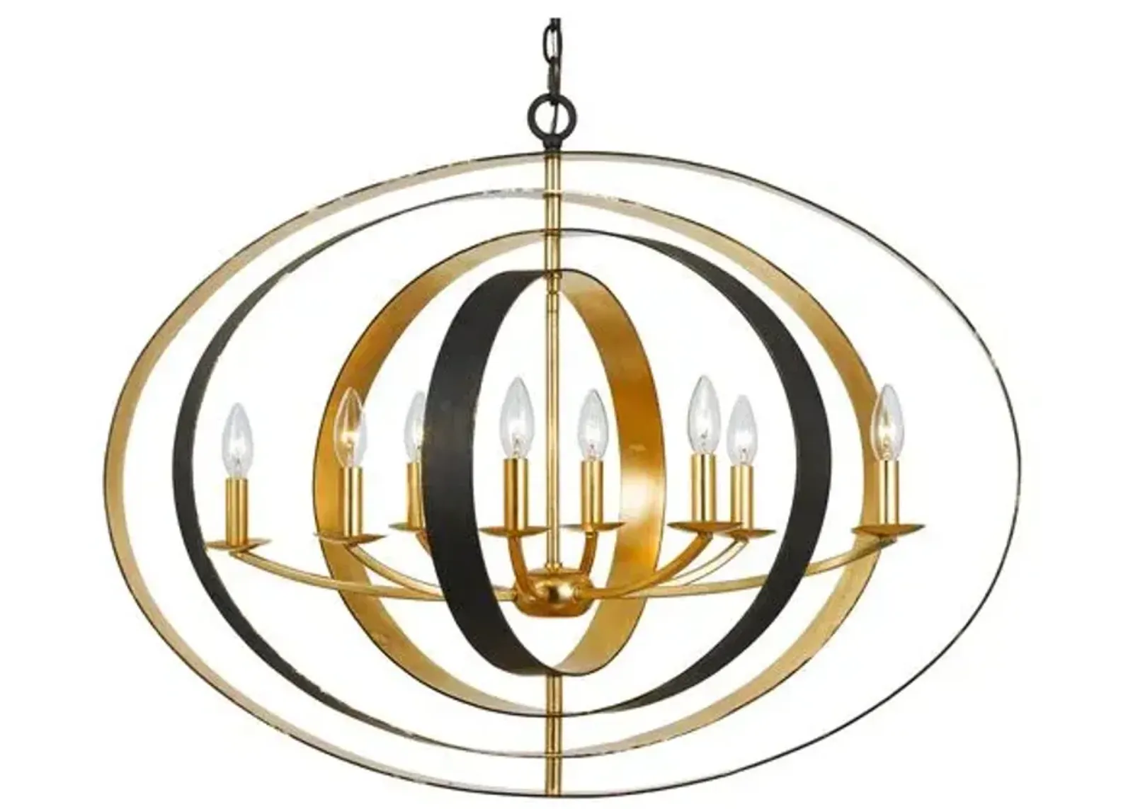 Luna 8-Light Oval Chandelier - Crystorama - Gold