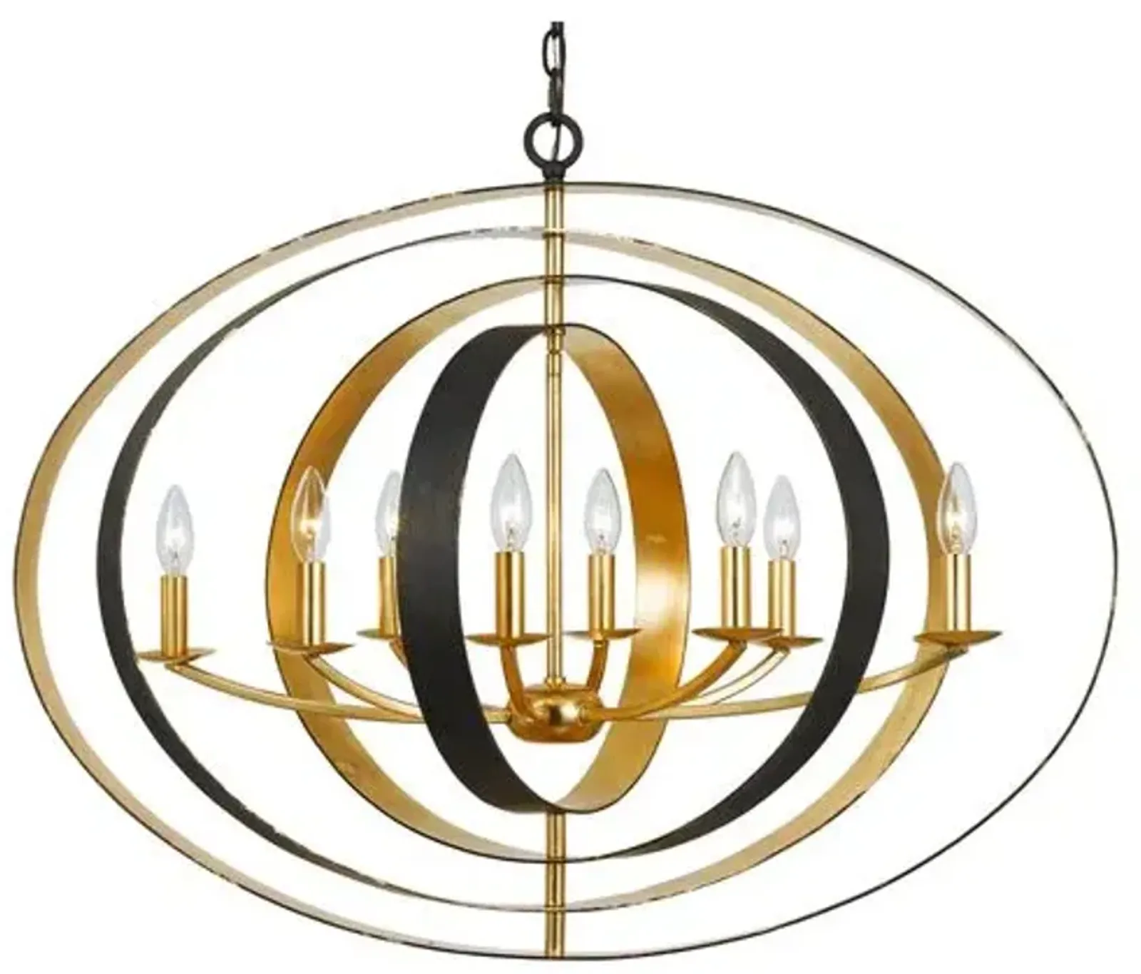 Luna 8-Light Oval Chandelier - Crystorama - Gold