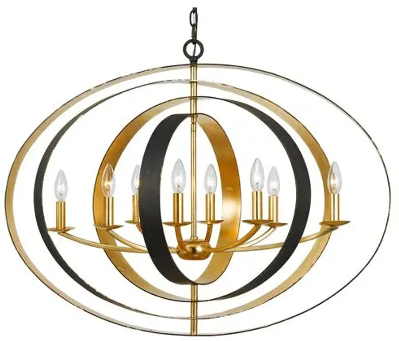 Luna 8-Light Oval Chandelier - Bronze - Crystorama - Gold