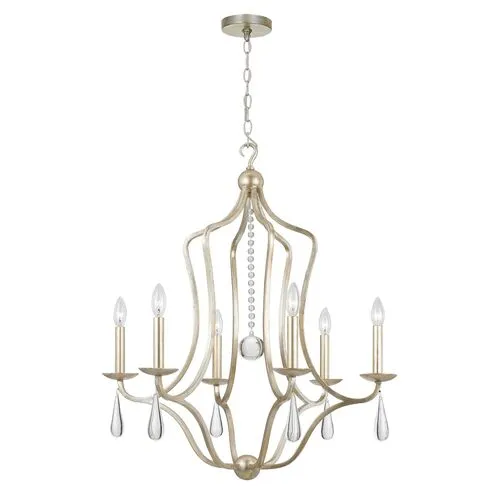 Manning 6-Light Chandelier - Silver - Crystorama