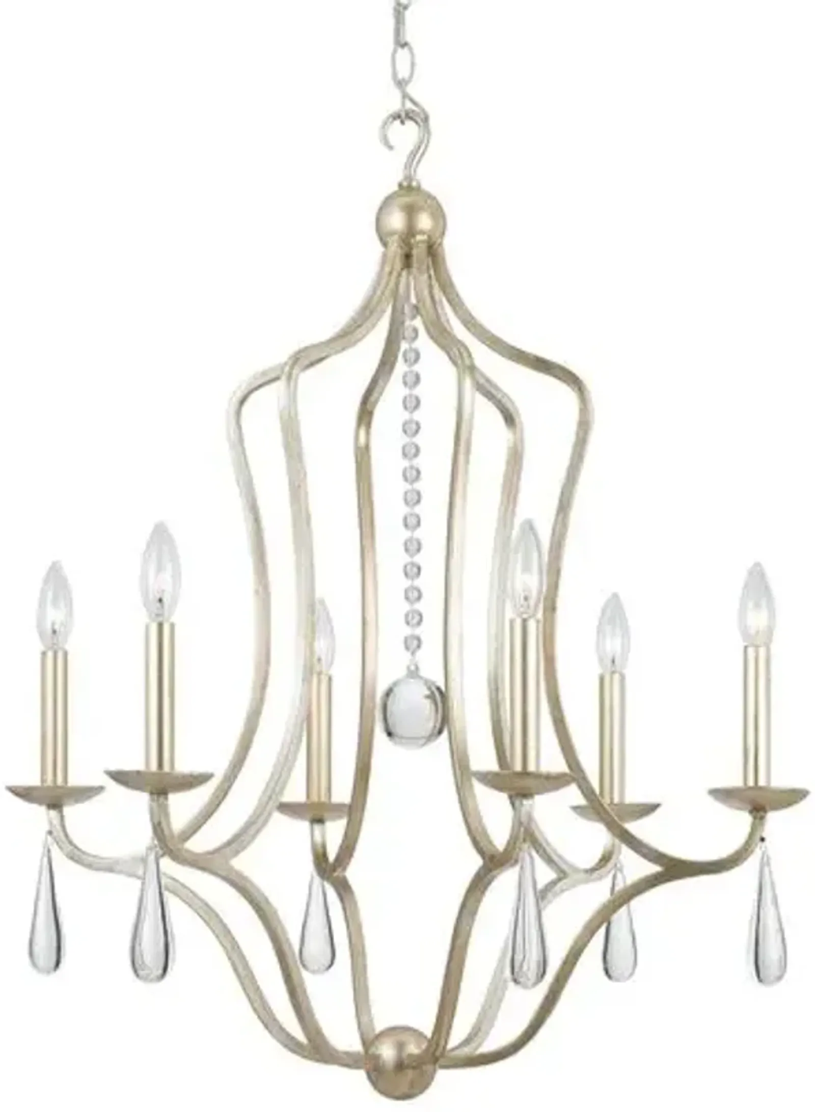 Manning 6-Light Chandelier - Silver - Crystorama