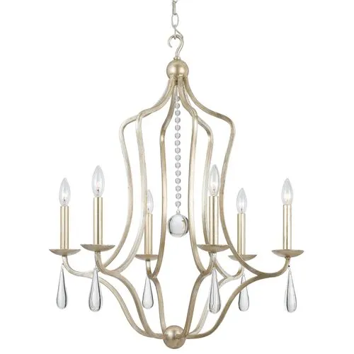 Manning 6-Light Chandelier - Silver - Crystorama