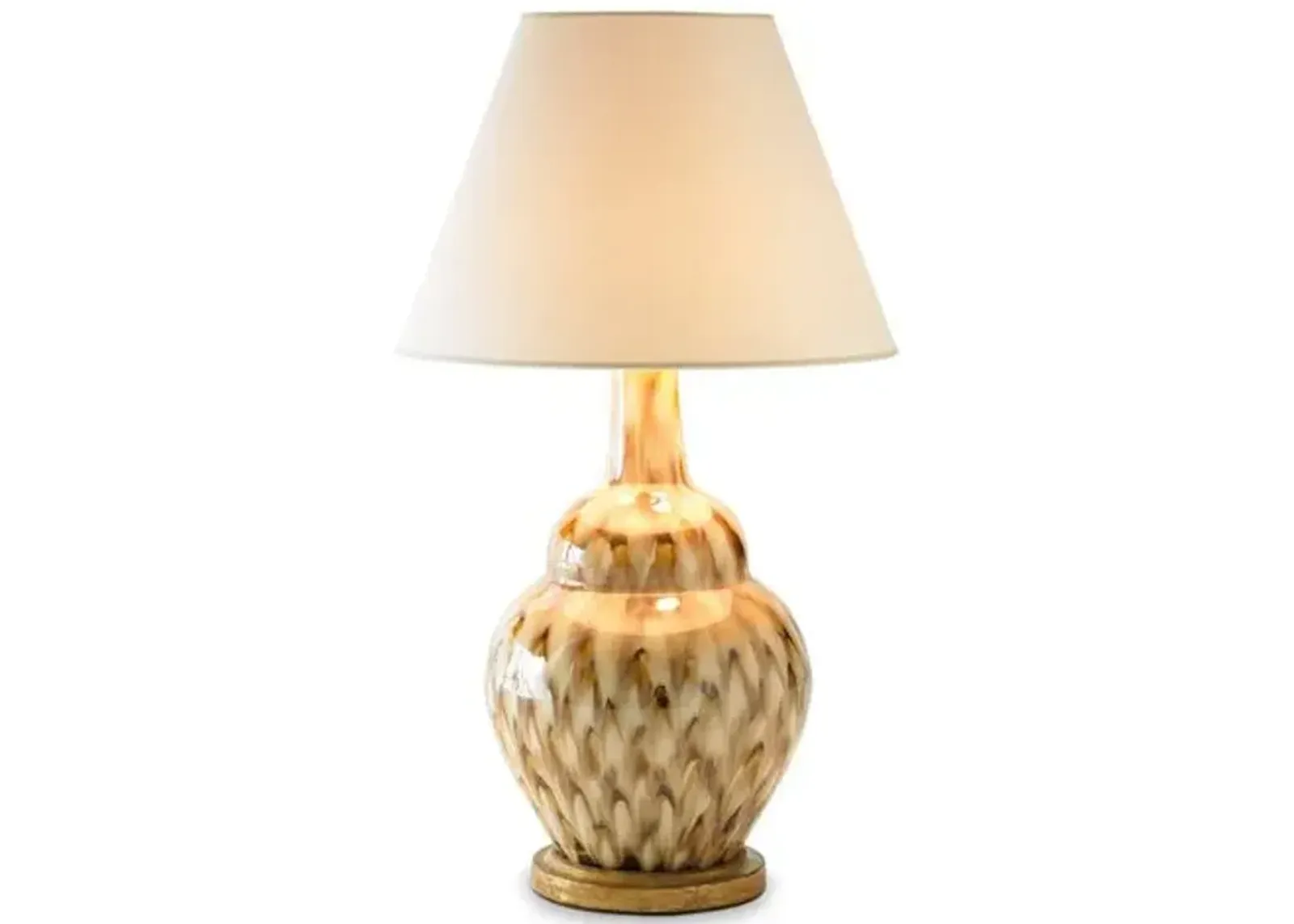 Pheasant Feather Lamp - Brown/Cream - Bunny Williams Home