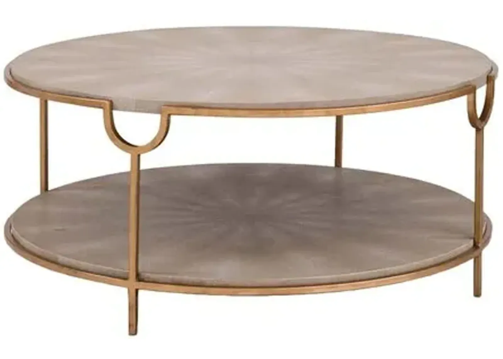 Vogue Round Coffee Table - Ivory/Gray - Regina Andrew - Beige