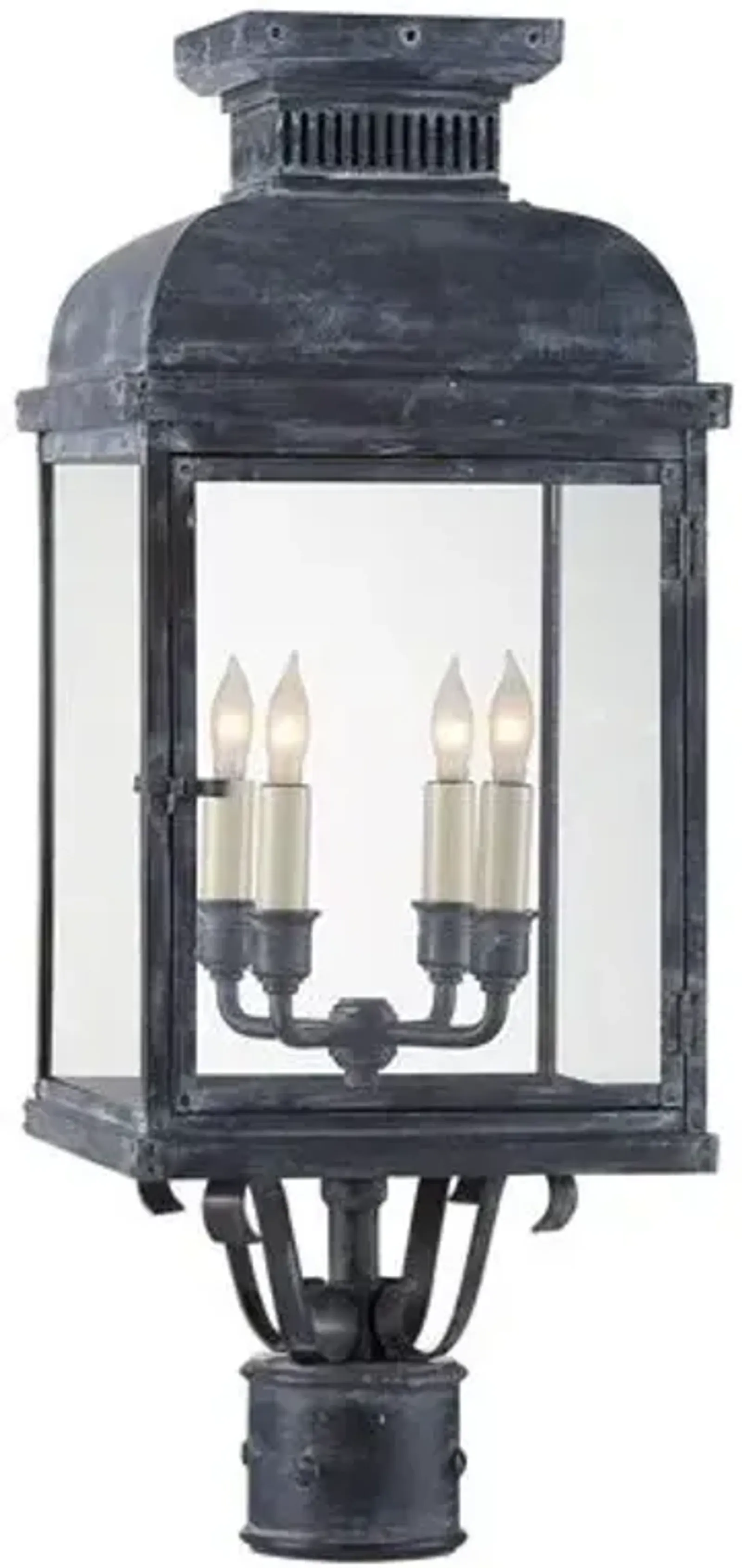 Visual Comfort - Suffork Outdoor Post Lantern - Zinc - Gray