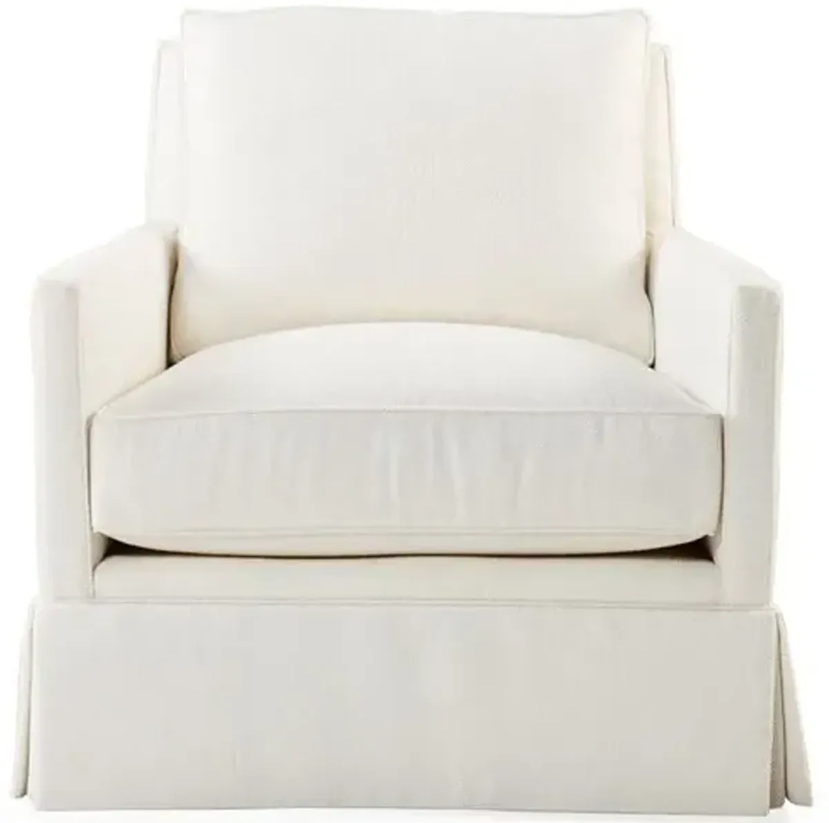 Auburn Club Chair - Ivory Crypton - Miles Talbott - Hancrafted in the USA